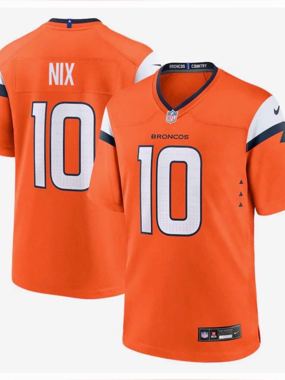 Denver Broncos #10 Bo Nix, Men’s XL Jersey